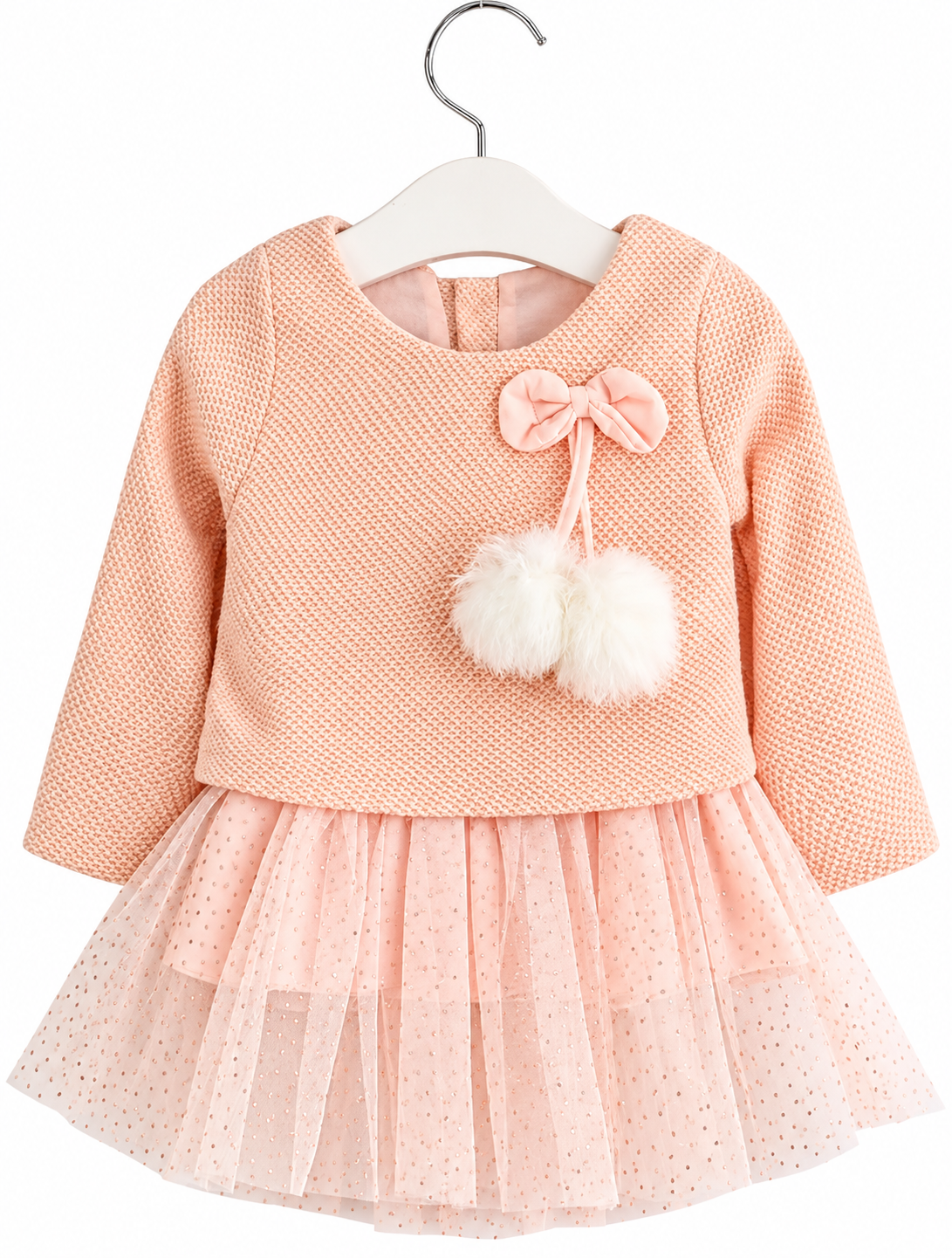 Pink Knit-Tulle skirt Sweater