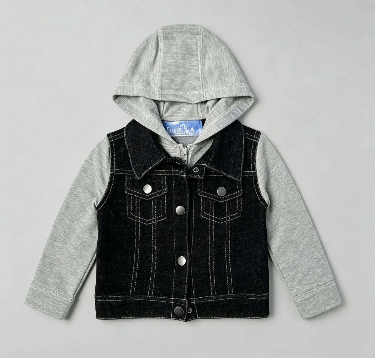 Black-Gray Denim knit jacket