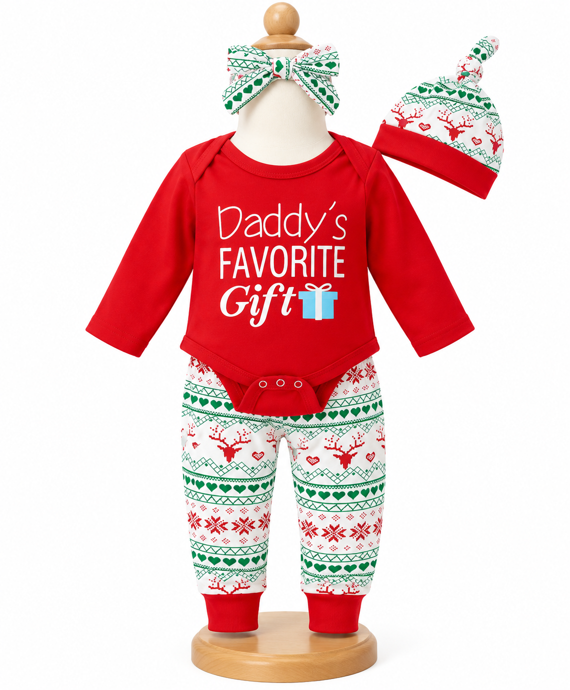 Red-Christmas baby girl outfit