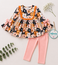 Halloween Multi-Printed Girls Tunic & Pink Leggings.