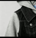 Black-Gray Denim knit jacket