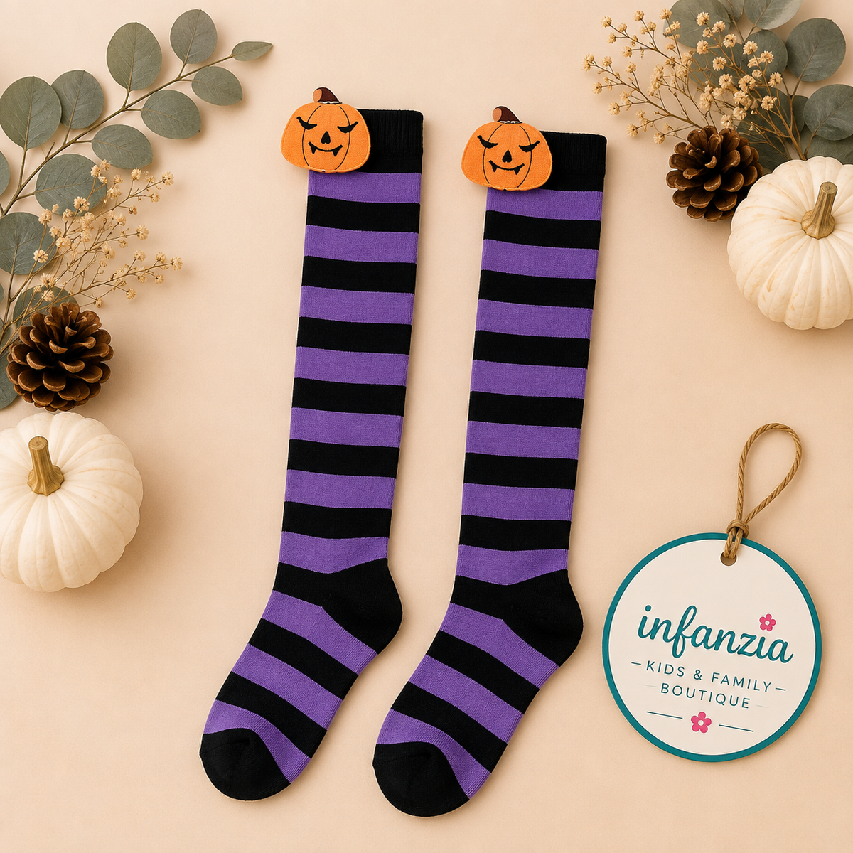 Halloween children's stripped socks
