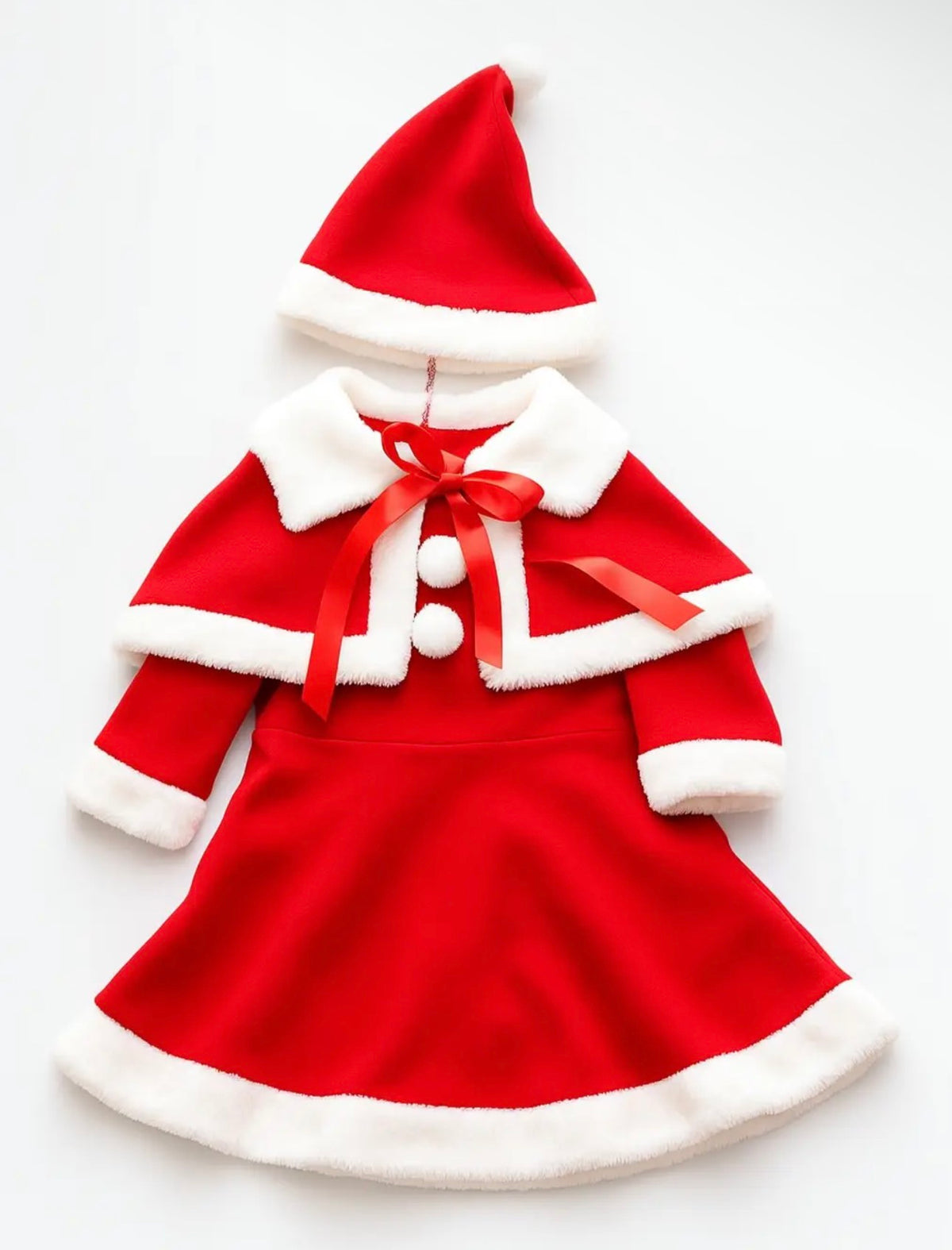 Red-White 3 piece girl Santa outfit