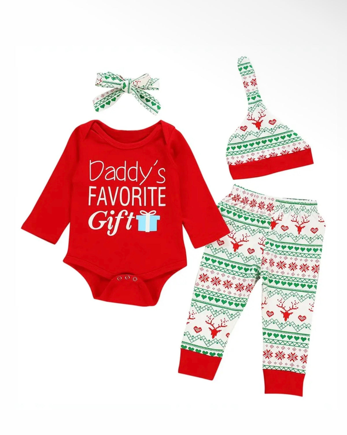 Red-Christmas baby girl outfit