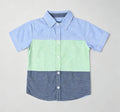 Color Block button-down shirt