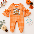 Orange Gingham Pie Printed Baby Bodysuit