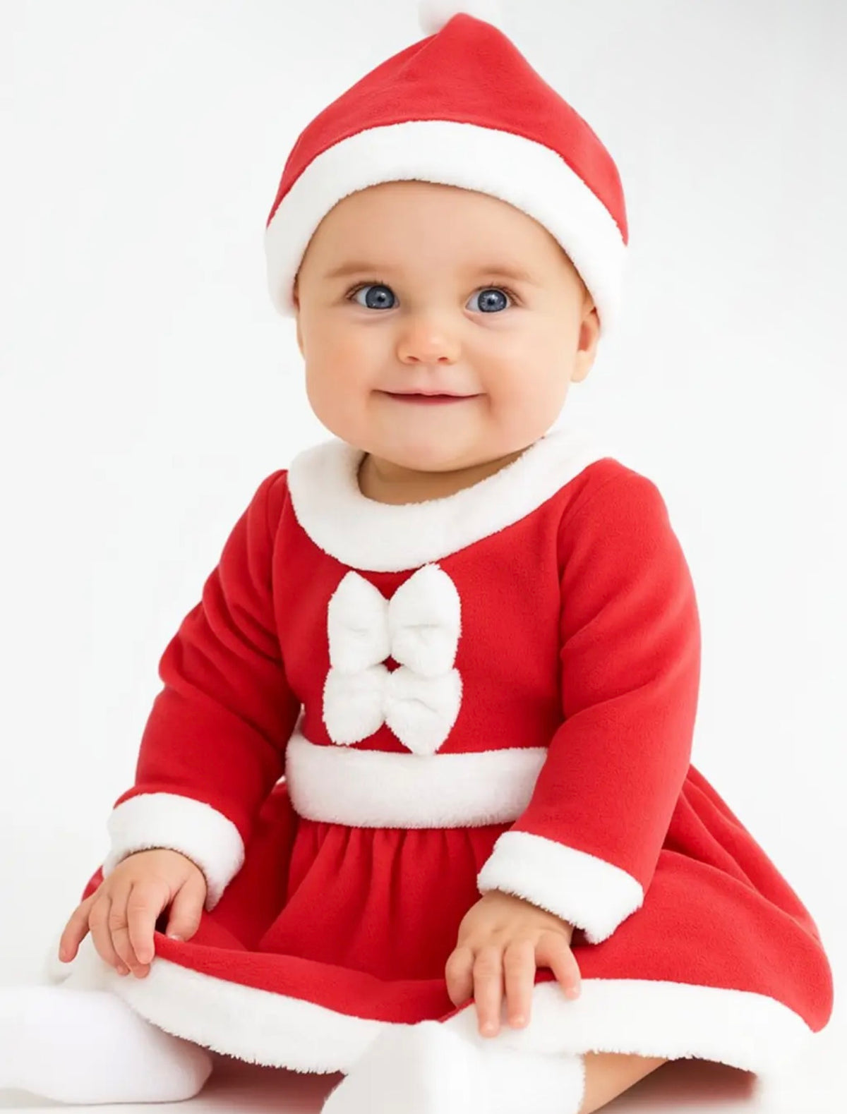 Baby girl Santa dress and hat